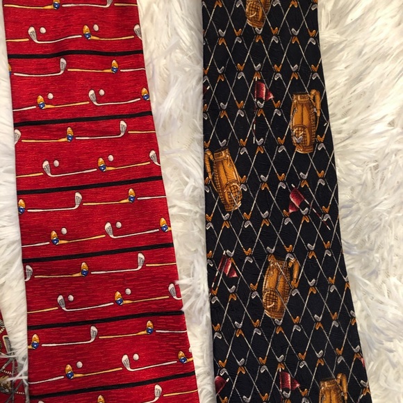 Museum Artifacts Silk Golf Tie 4 Lot - Picture 3 of 5